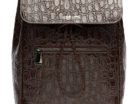 Roberto Cavalli рюкзак кожаный шоколадный с тиснением под крокодила