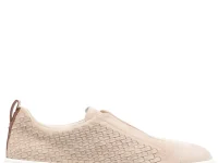 Santoni Wave — замшевые слипоны, бежевый