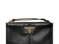 Prada кожаный кардхолдер чёрный