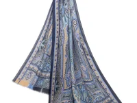 Etro шарф с узором пейсли синий