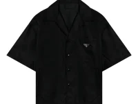 Prada рубашка-боулинг с треугольным логотипом