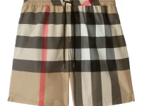 Burberry шорты для плавания в клетку, бежевый
