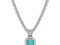 Nialaya Jewelry цепочка с подвеской из бирюзы и оникса