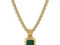 Nialaya Jewelry цепь с подвеской из малахита и оникса