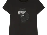 Karl Lagerfeld Kids футболка Choupette со стразами