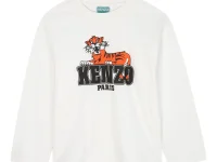 Kenzo Kids футболка с длинным рукавом и принтом тигра