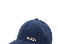 BOSS вельветовая кепка детская синяя