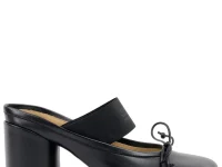 MM6 Maison Margiela Anatomic Numeric Sandals — чёрные мюли на блочном каблуке