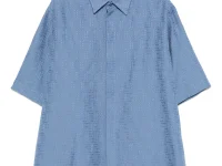 Fendi рубашка льняная синяя