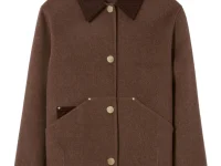 Claudie Pierlot пальто шерстяное с вельветовым воротником