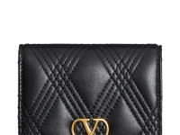 Valentino Garavani кошелёк для карт стёганый кожаный чёрный