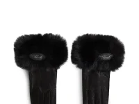 Karl Lagerfeld Kids перчатки кожаные с манжетами из искусственного меха