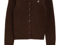 Acne Studios кардиган с вышитым сердцем, коричневый