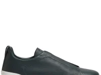 Zegna Secondskin Triple Stitch™ слипоны синие кожаные