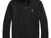 Polo Ralph Lauren свитшот с молнией на воротнике, чёрный