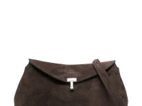 Toteme T-lock клатч замшевый коричневый