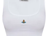 Vivienne Westwood майка с вышивкой Orb рибана белая
