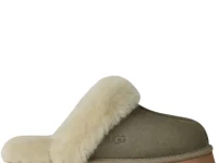 UGG слипоны замшевые платформа на овчине зелёные