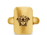 Versace кольцо с прямоугольной пластиной и головой Медузы