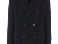 Saint Laurent пальто двубортное чёрное шерстяное