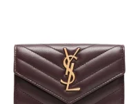 Saint Laurent кошелёк с шевронной строчкой и логотипом