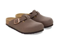 Birkenstock Kids Boston — мокасины с пряжкой, коричневые