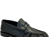 Saint Laurent лоферы с логотип-пластиной из телячьей кожи