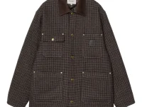 Carhartt WIP пальто однобортное в клетку с вельветовым воротником