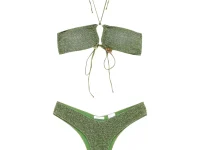 Oséree Lumiere Stones Bandeau — раздельный купальник, зелёный