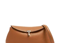 Toteme T-Lock клатч из зернистой кожи, коричневый