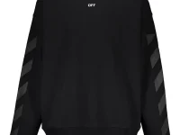 Off-White свитшот с шевронными полосами на рукавах