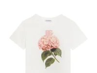 Dolce & Gabbana Kids футболка белая с принтом гортензий