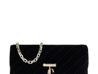 Jimmy Choo Curve Clutch клатч чёрный бархат с кристаллами