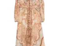 Zimmermann Wanderlust Plunge — платье миди со сборками