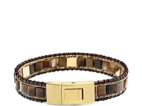 Nialaya Jewelry браслет с шипами и тигровым глазом