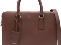 SANDRO briefcase коричневый, паттерн Saffiano