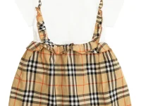 Burberry Повседневное платье в клетку с короткими рукавами