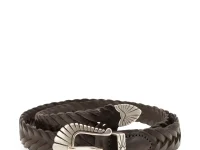 ALBERTO LUTI ремень из телячьей кожи с плетёным тиснением