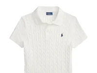 Polo Ralph Lauren укороченный свитер-поло с косой вязкой