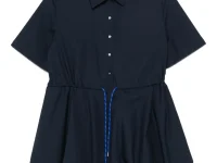 Maje Bubble Mini Dress — повседневное платье с пышной юбкой, синий