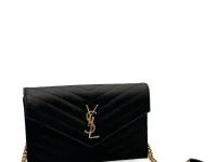 Saint Laurent Envelope wallet-on-chain маленькая чёрная