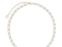 Swarovski Matrix Tennis crystal-pearl ожерелье, золотой