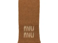 Miu Miu шарф с бахромой и логотипом