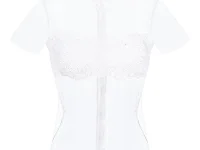 MANURÍ блуза Bambi Lace с кружевом и высоким воротником