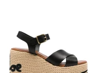 Chloé босоножки на платформе с вышитым логотипом