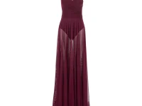 Norma Kamali Cayla draped dress — вечернее платье, фиолетовый