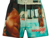 Dsquared2 x Tom Bianchi шорты для плавания синие с абстрактным принтом