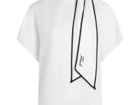 Karl Lagerfeld Kids блуза с завязками и кантом