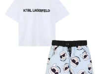 Karl Lagerfeld Kids Ikonik Karl shorts set — синий комплект для мальчика