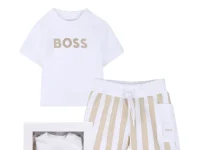 BOSS Комплект из футболки и шорт в полоску